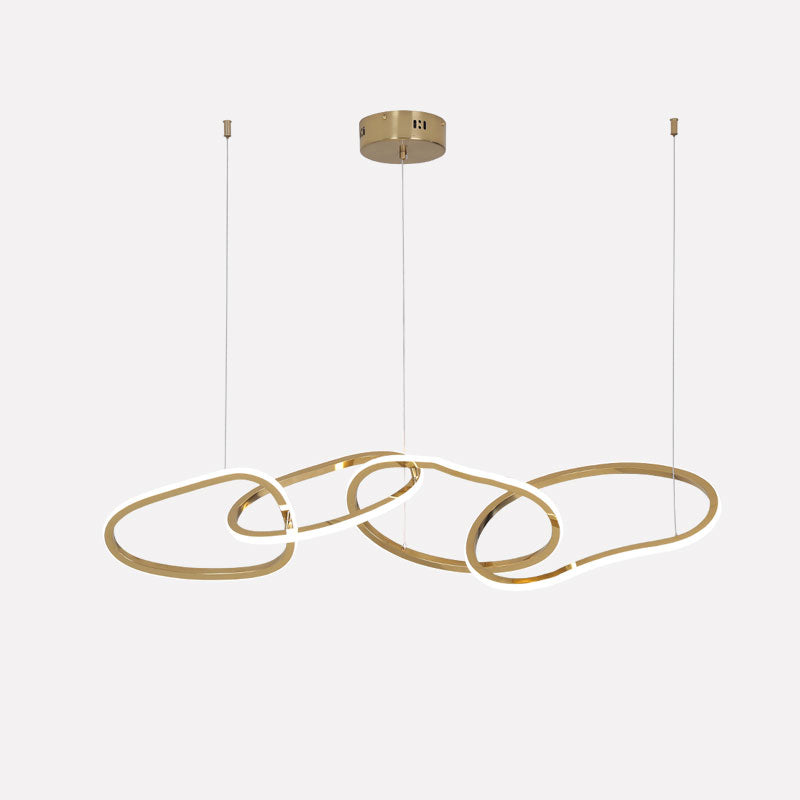 Modern LED-pendel med oval cirkel och guldfärgad finish
