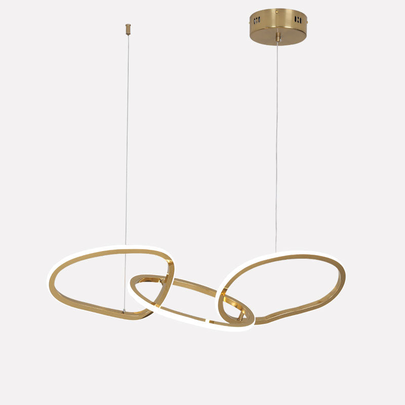 Modern LED-pendel med oval cirkel och guldfärgad finish