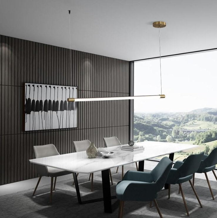 Minimalistisk barformad taklampa med guldfinish