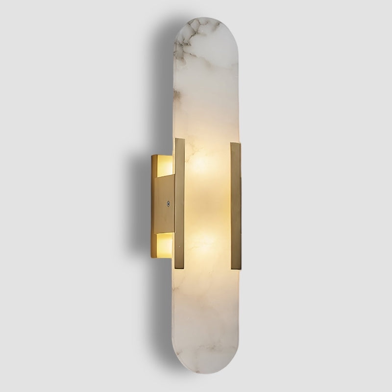 Oval vägglampa i marmor
