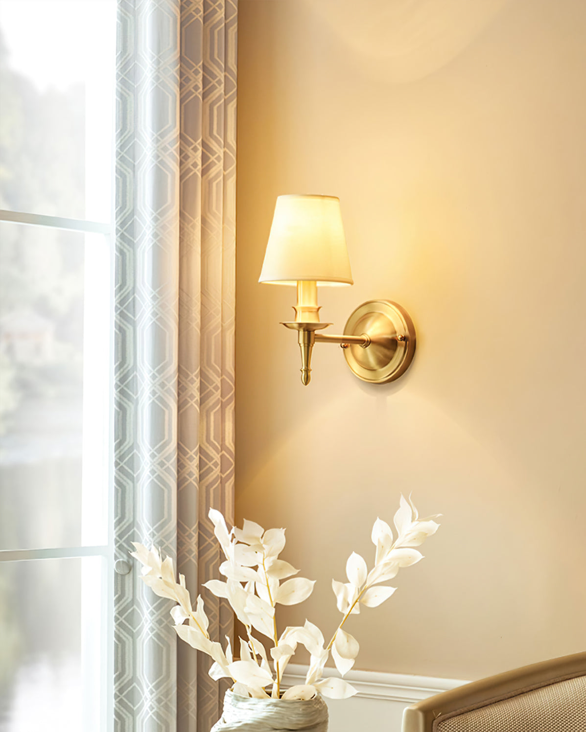 Vintage vägglampa i guld