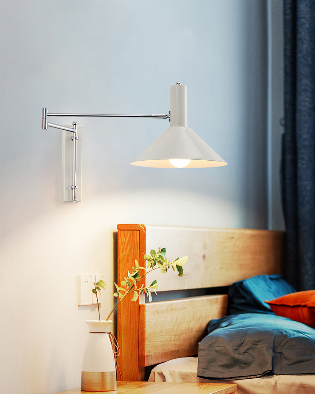Vägglampa för minimalistiskt kontor
