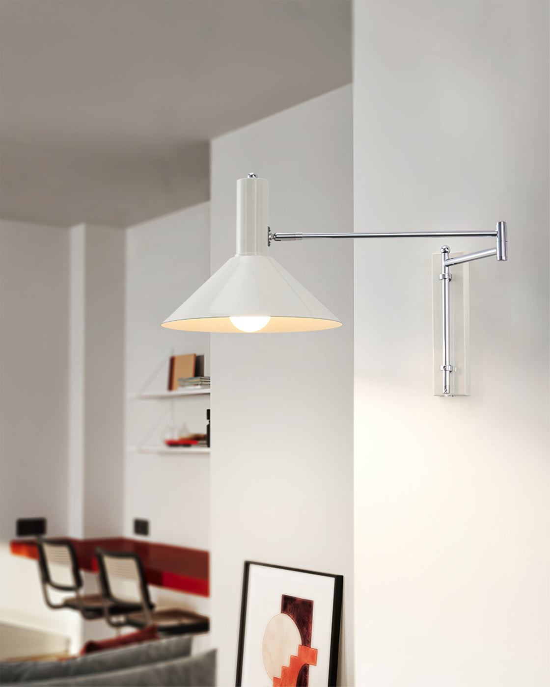 Vägglampa för minimalistiskt kontor