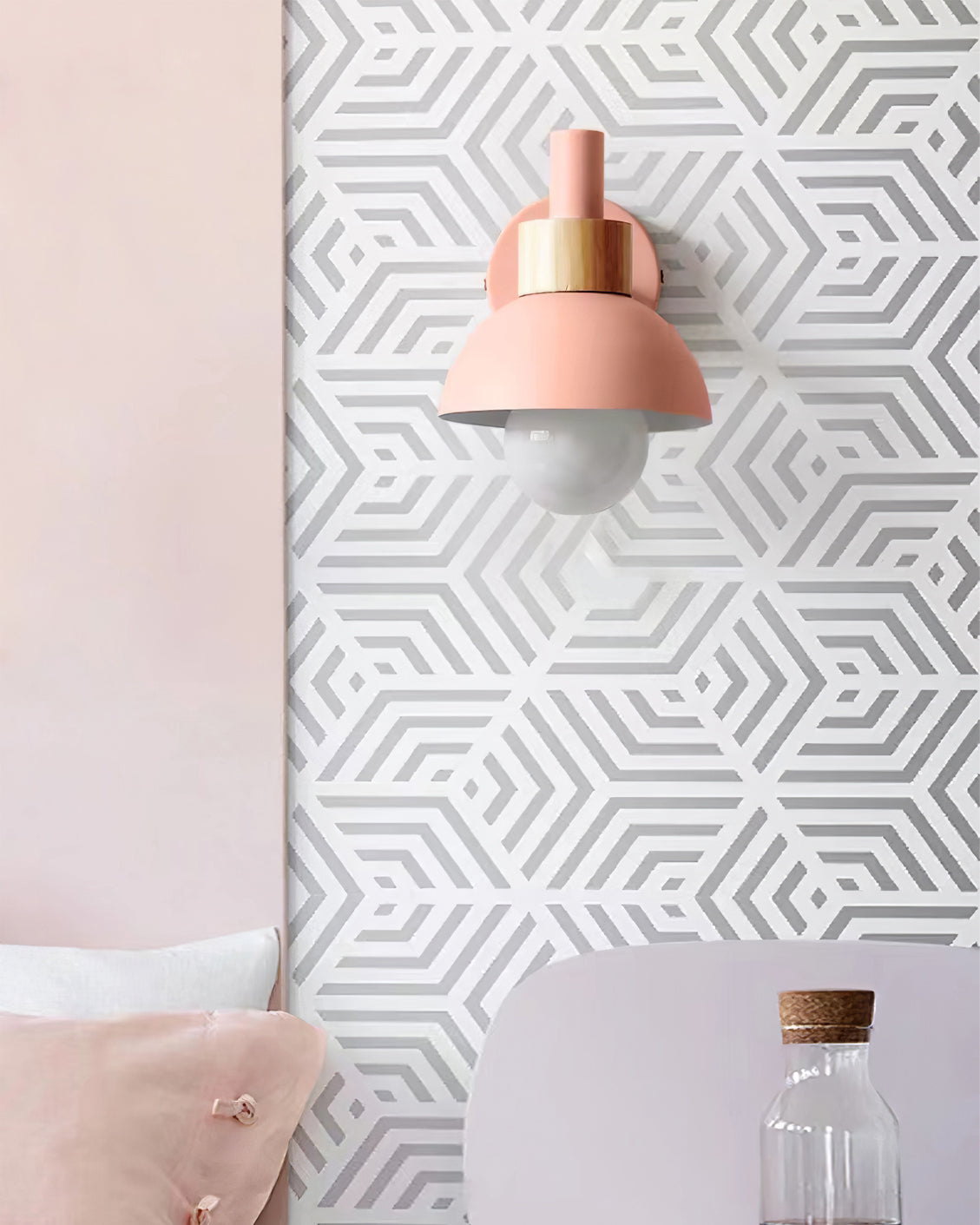 Minimalistisk vägglampa i trä