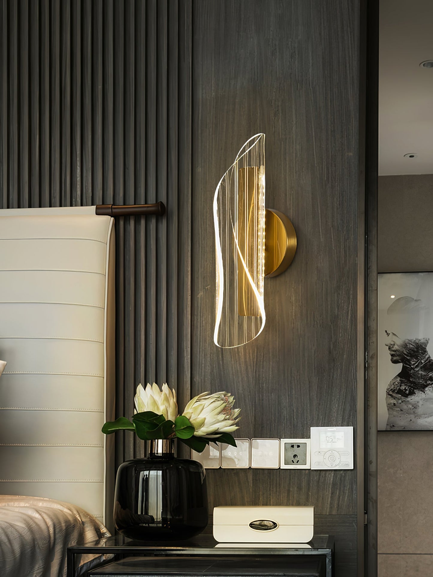 Vägglampa i kristallglas