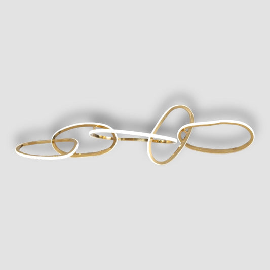 Modern LED-pendel med oval cirkel och guldfärgad finish