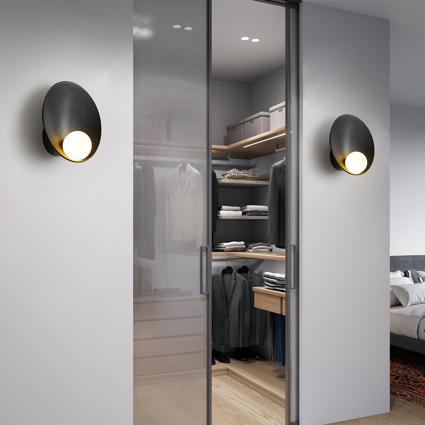 Rund nordisk vägglampa