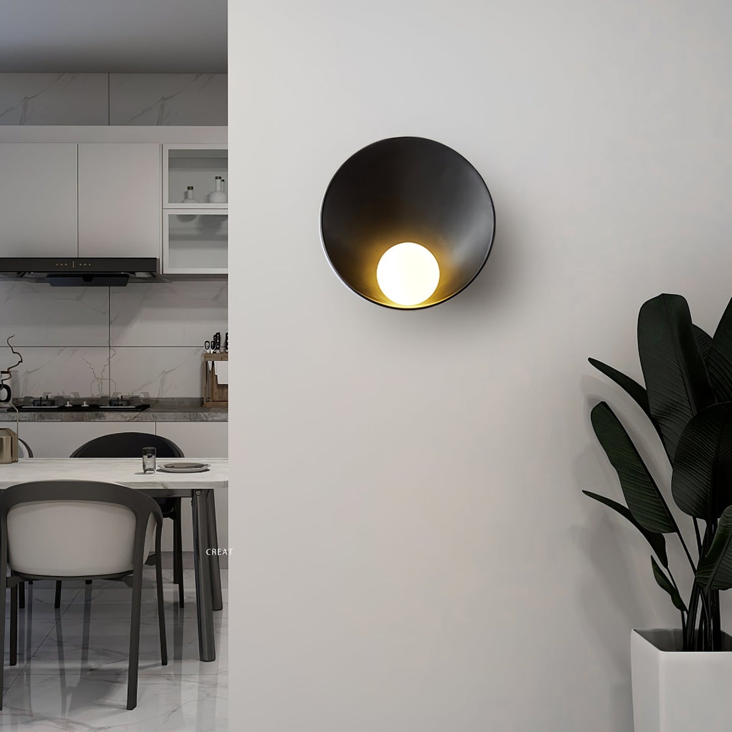 Rund nordisk vägglampa