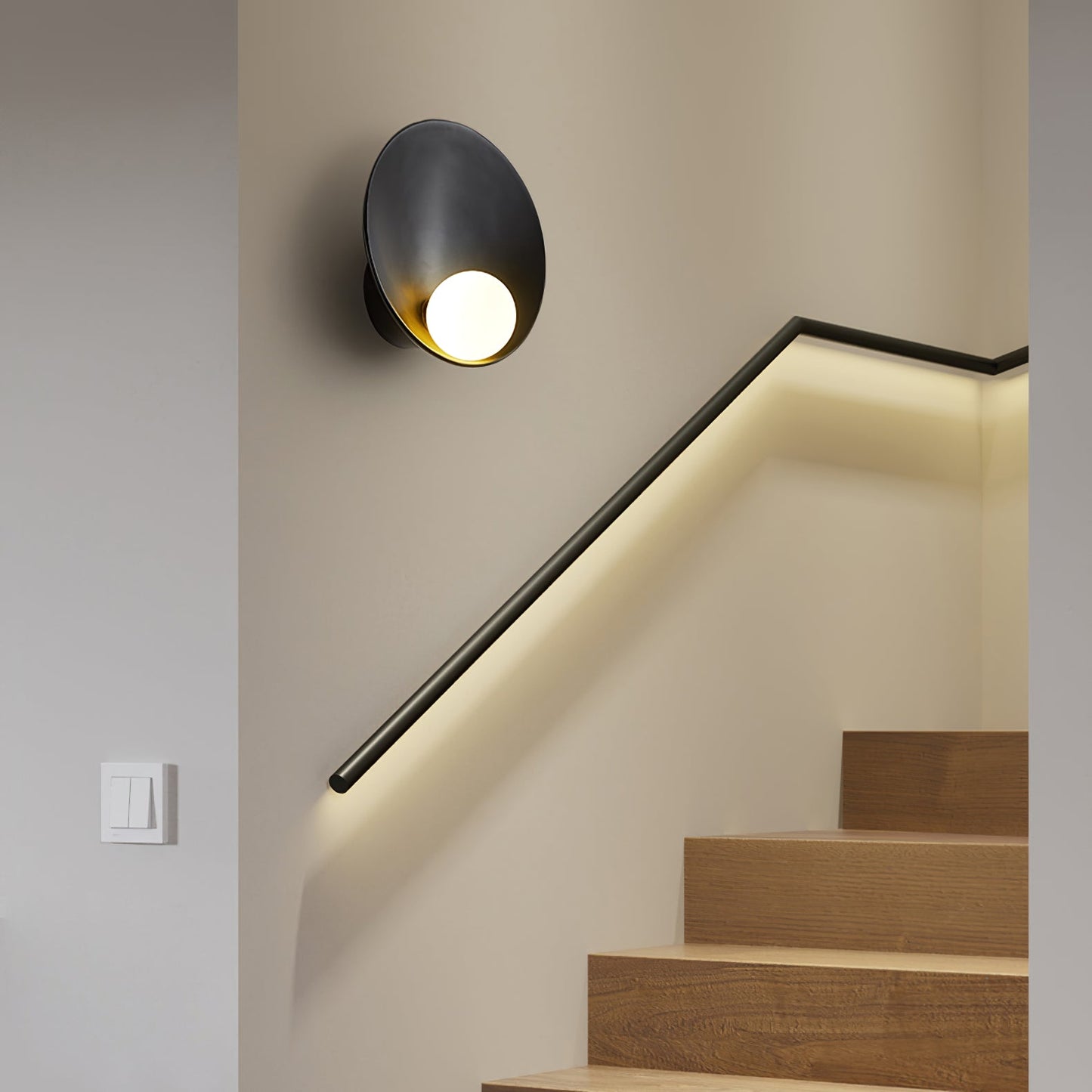 Rund nordisk vägglampa