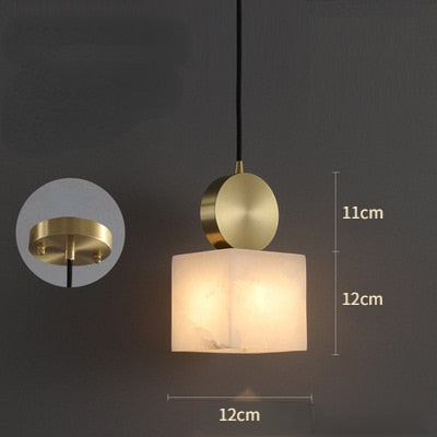 Wabi-Sabi pendellampa i marmor