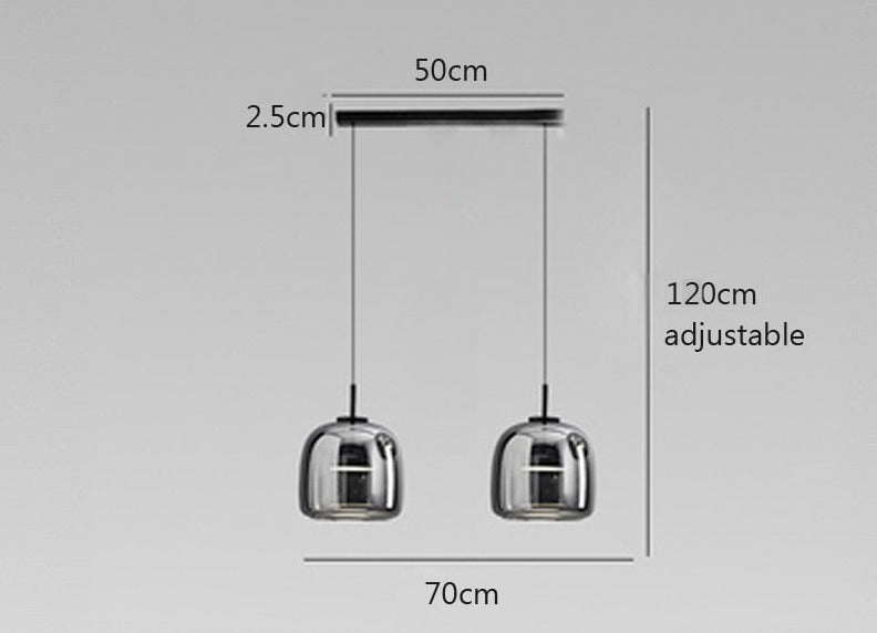 Nordisk LED-hänglampa i glas med justerbar kabel