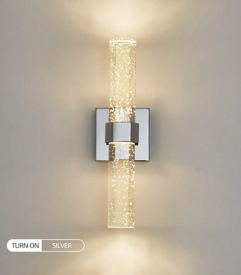 Lyxig vägglampa med kristallbubbla