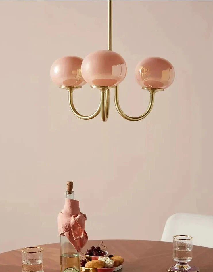 Bauhaus ljuskrona i rosé