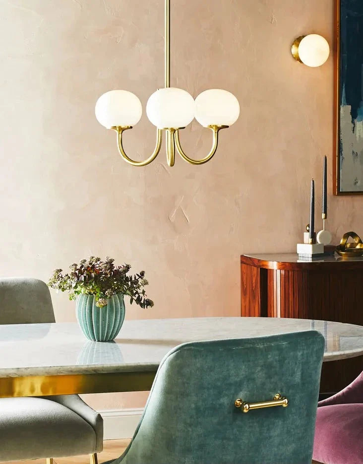 Bauhaus ljuskrona i rosé