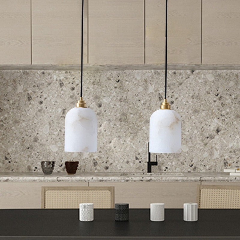 Wabi-Sabi pendellampa i marmor