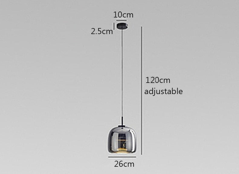 Nordisk LED-hänglampa i glas med justerbar kabel