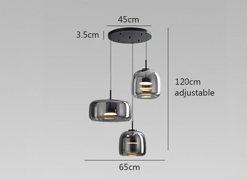Nordisk LED-hänglampa i glas med justerbar kabel