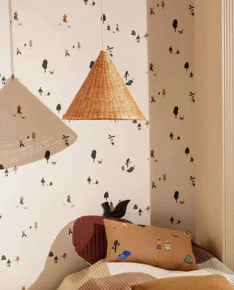 Ljuskrona i bambu och rotting