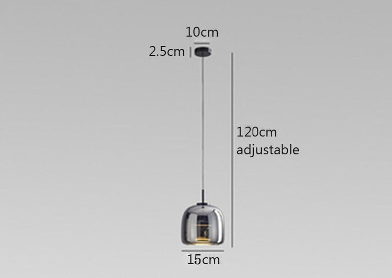 Nordisk LED-hänglampa i glas med justerbar kabel