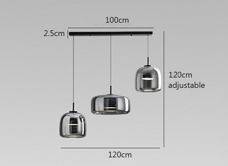Nordisk LED-hänglampa i glas med justerbar kabel