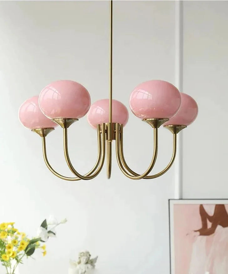 Bauhaus ljuskrona i rosé