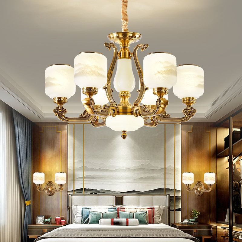 Ljuskrona i naturlig jade