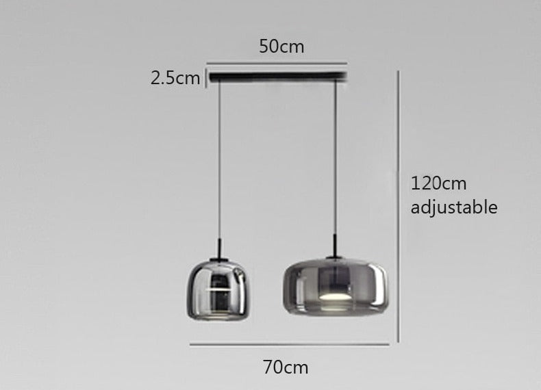 Nordisk LED-hänglampa i glas med justerbar kabel