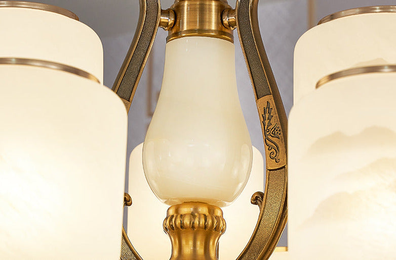 Ljuskrona i naturlig jade