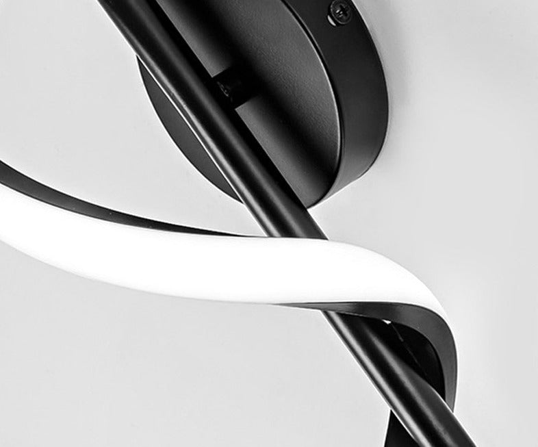 Modern spiralformad led-vägglampa