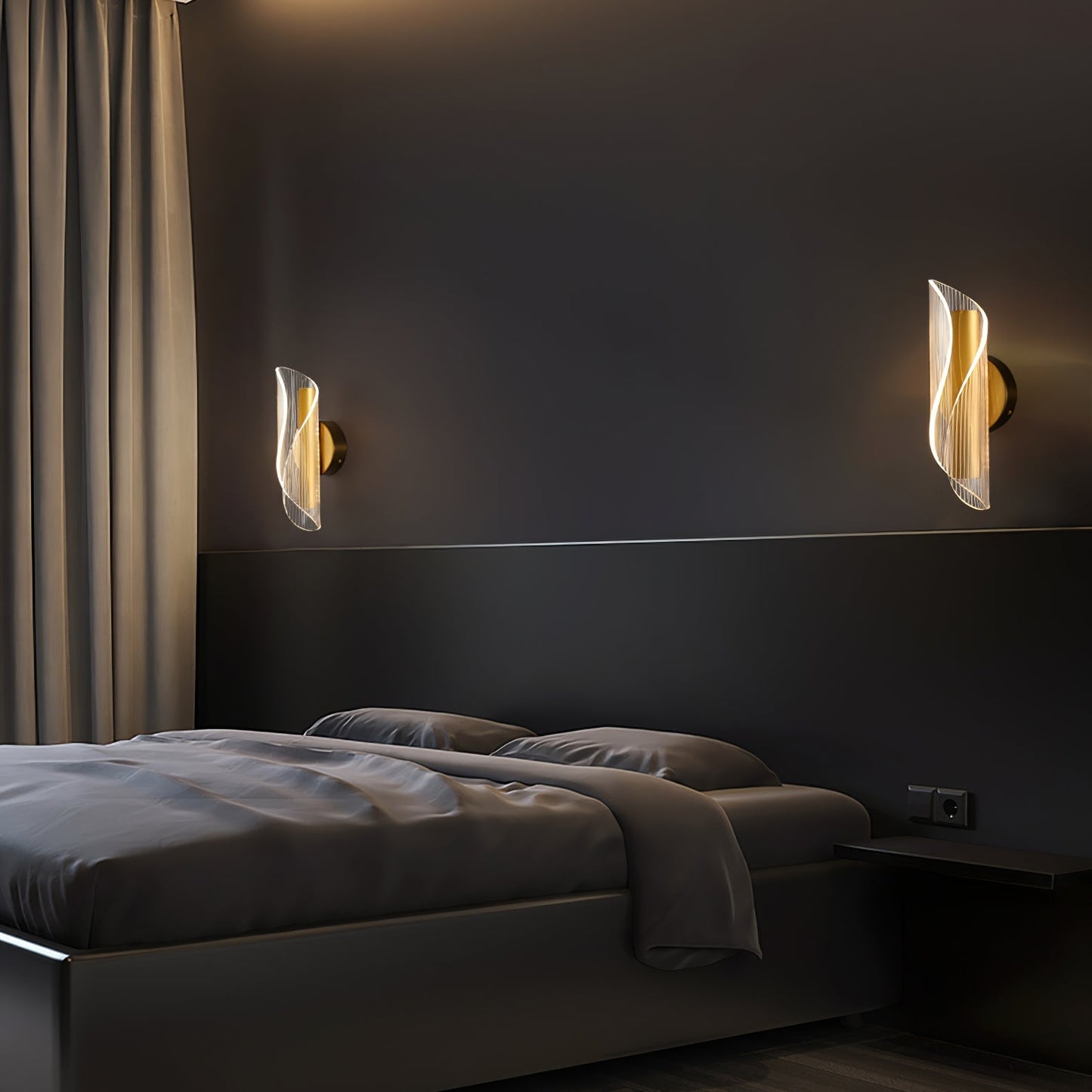 Vägglampa i kristallglas