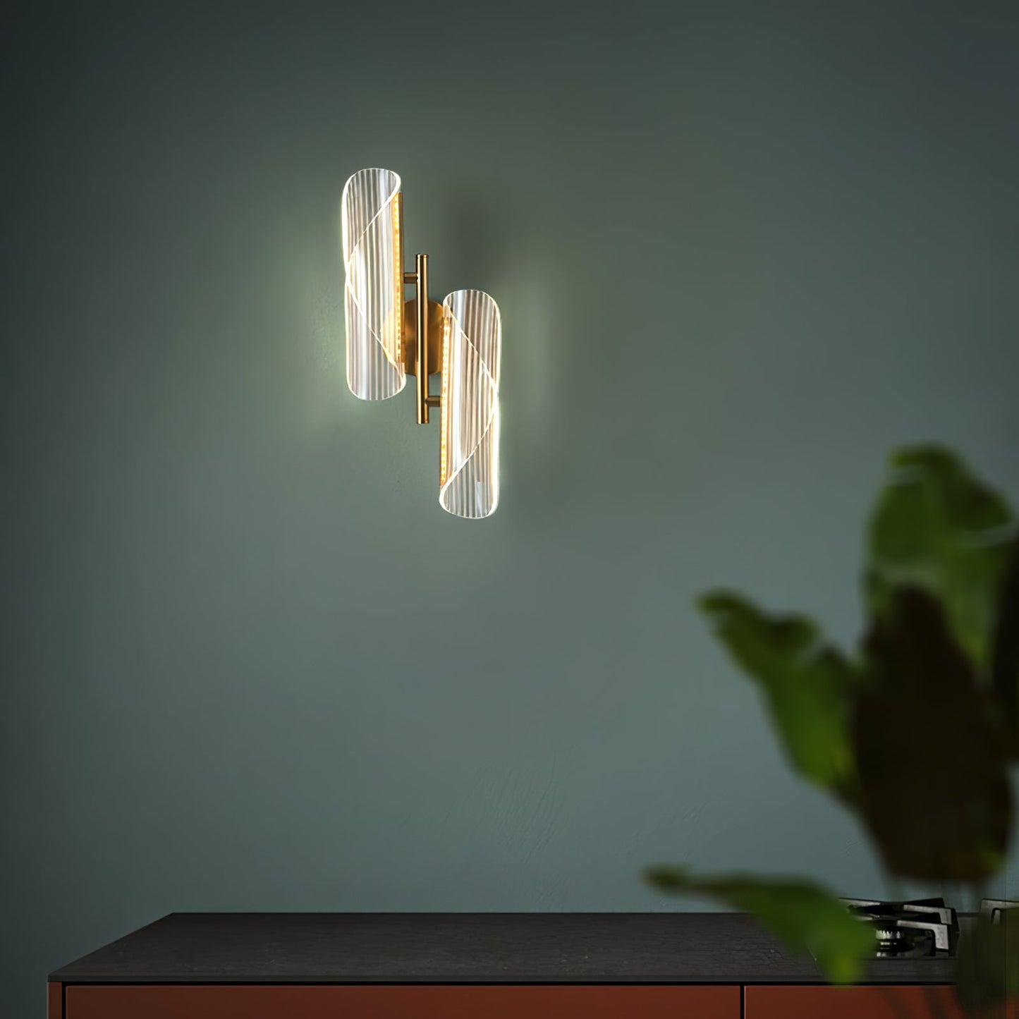 Vägglampa i kristallglas