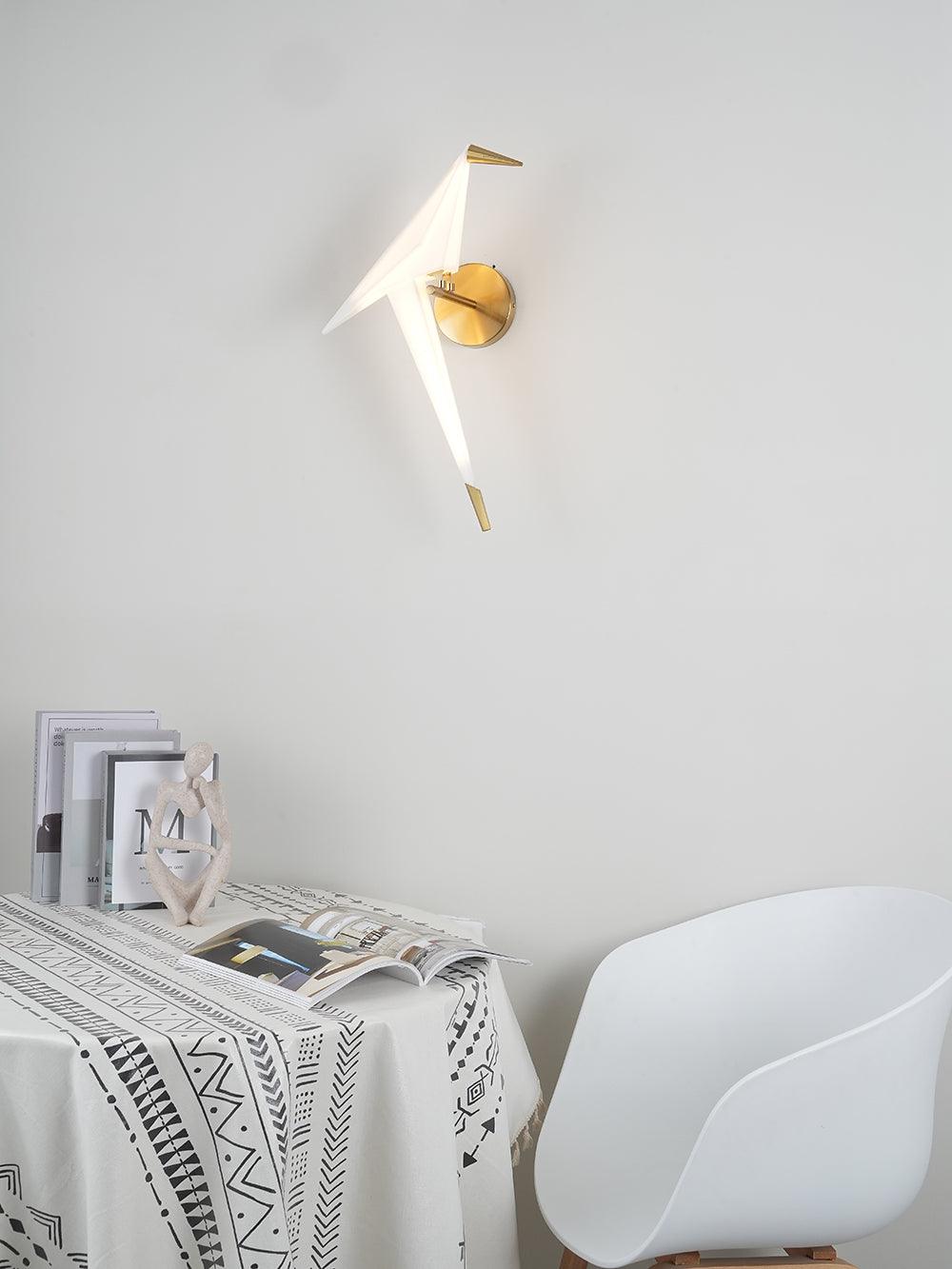 Vägglampa med fågelform