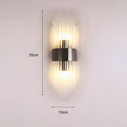 Vägglampa i guldkristall